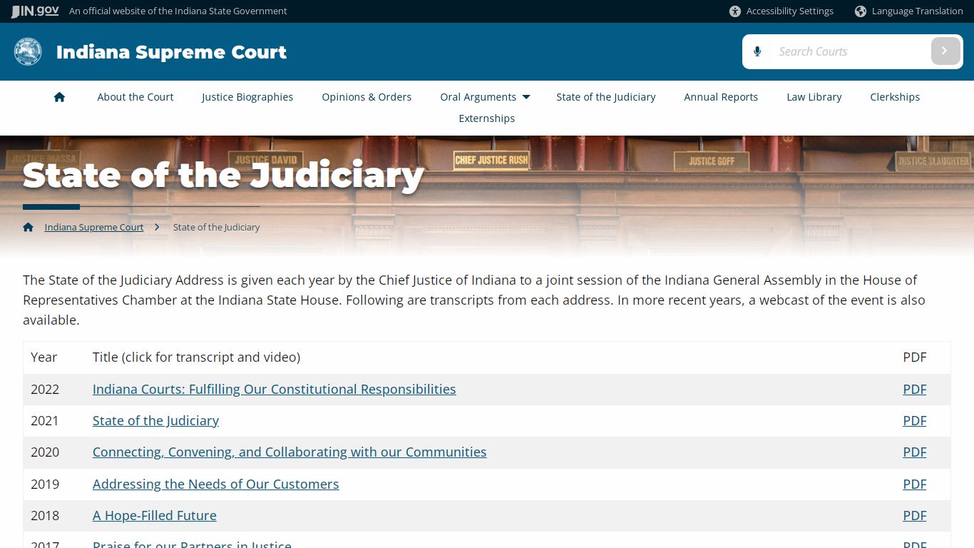 State of the Judiciary - in